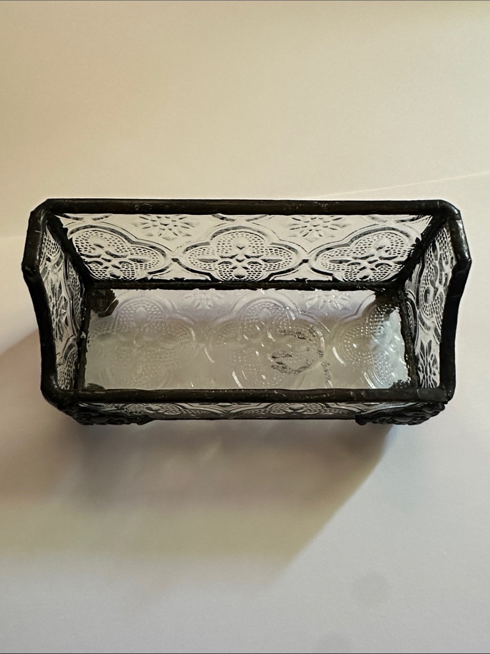 Decorative Clear Glass Business card holder